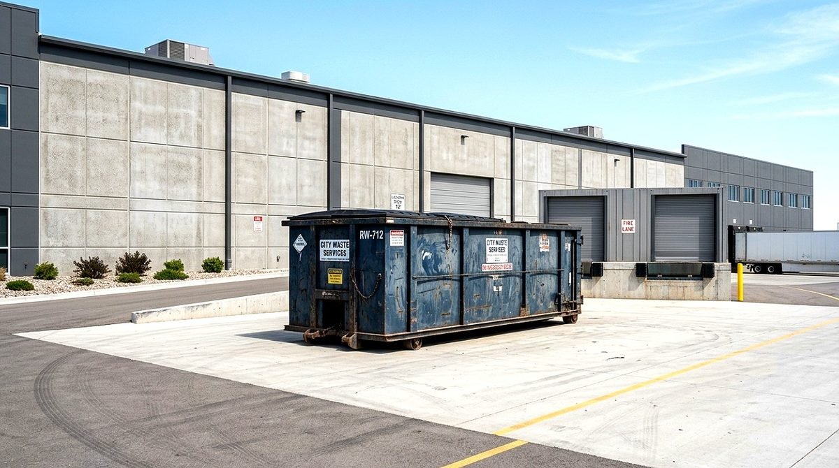Heartland Prairie Waste & Roll-Off Services roll-off delivery truck and driver operating in Wichita